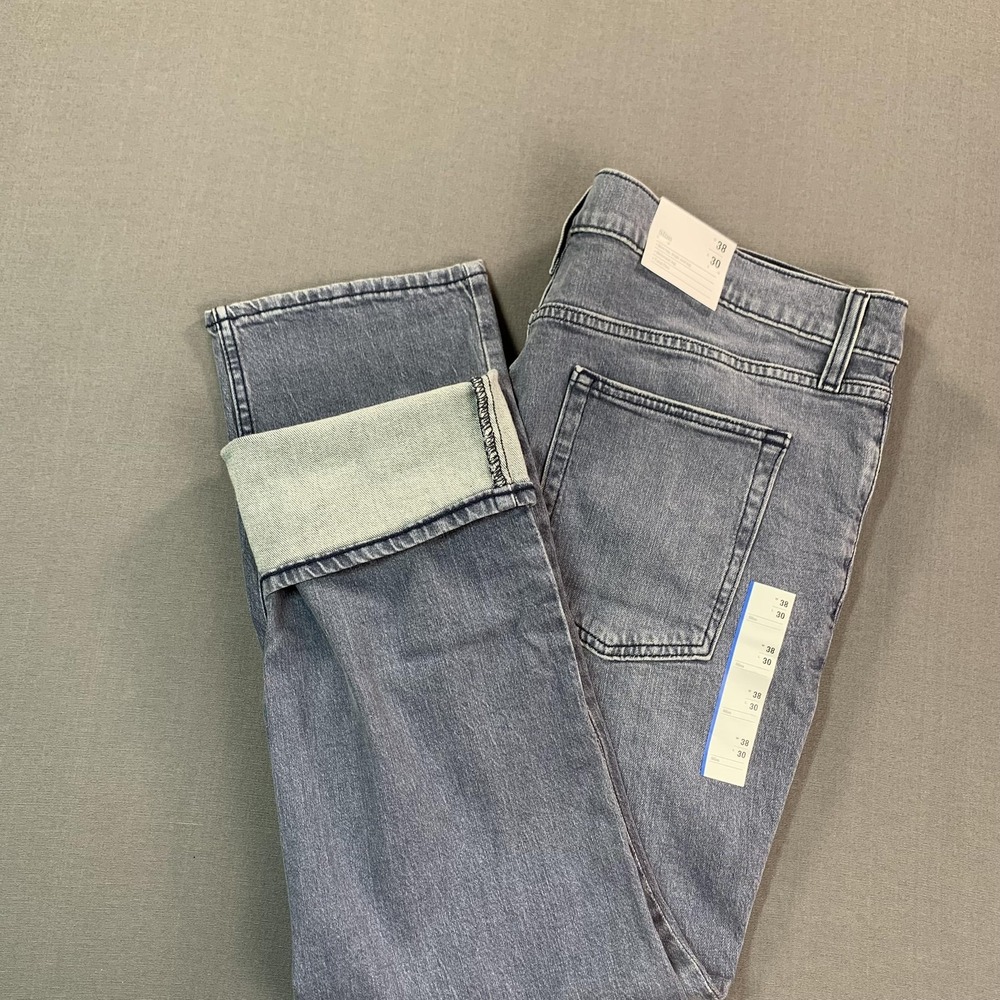 NEW Goodfellow & Co Slim Total Flex Jean Men 38x30 Gray Light Wash Stretch Denim